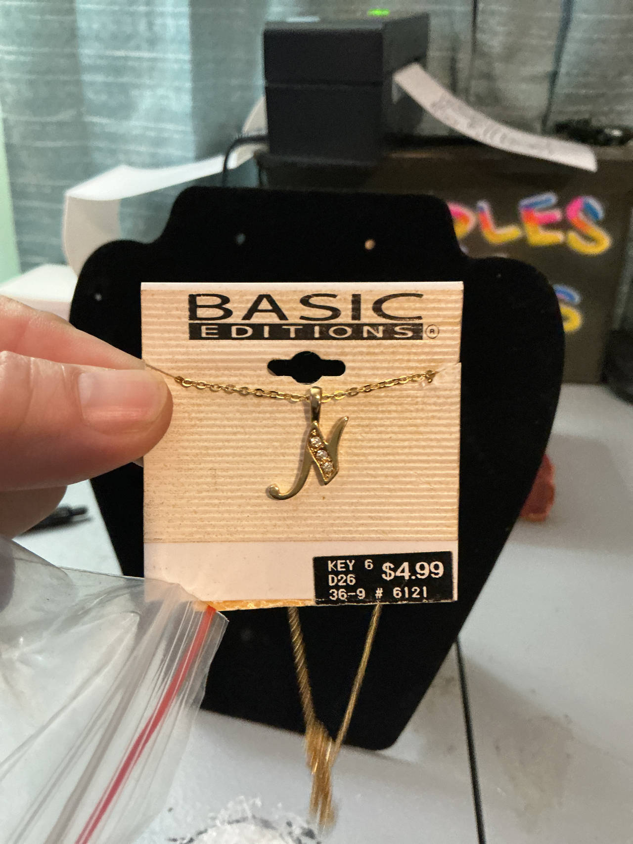 Basic Editions Gold Tone Initial N Necklace
