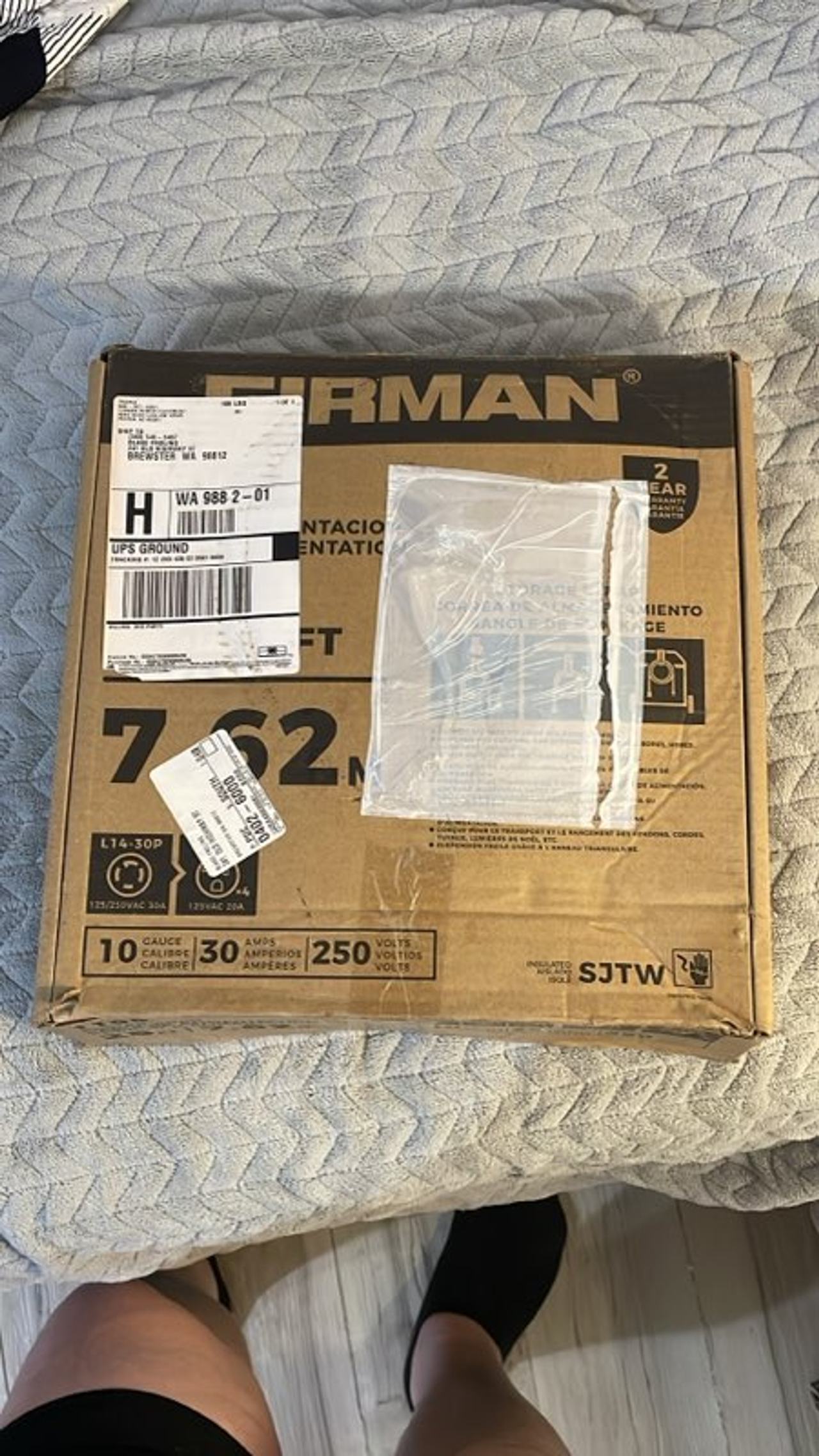 Firman 25ft 30 Amp Generator Power Cord