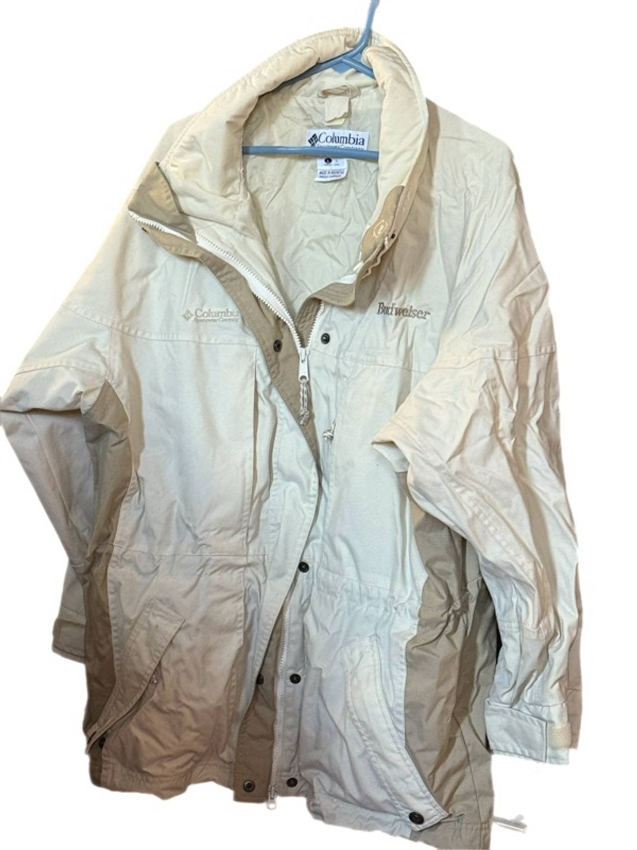 Columbia men’s jacket with Budweiser logo