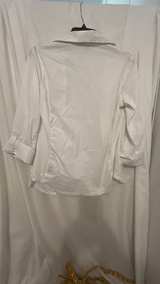 Zac & Rachel White Button Down Shirt with Stretch Sides - Image 4
