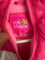 Pink Platinum Girls' Chevron Hooded Puffer Jacket - Image 5