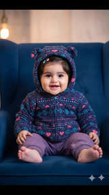 Carter's Baby Girl Fleece Zip-Up Hoodie with Ears sz 18 months - Image 4