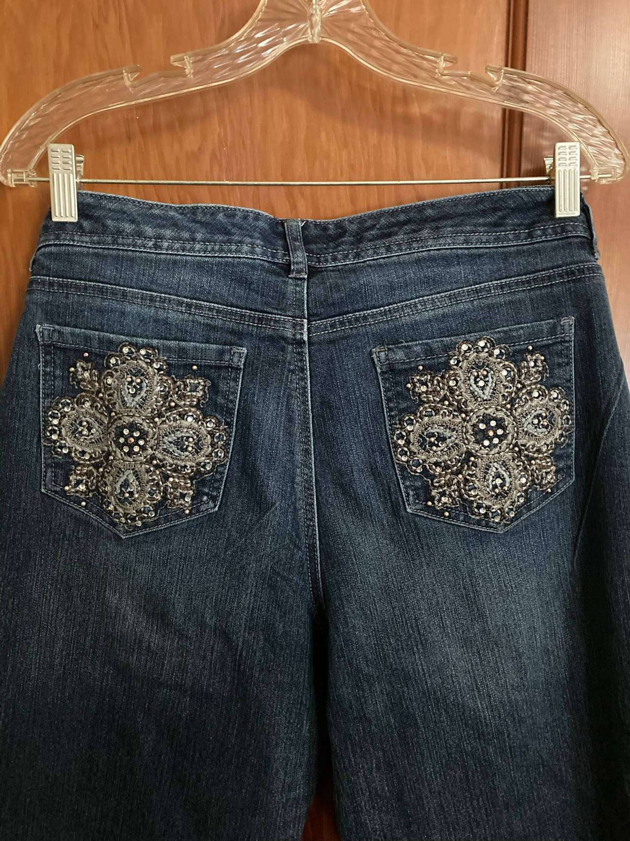 Nine West Embroidered and Beaded Jeans