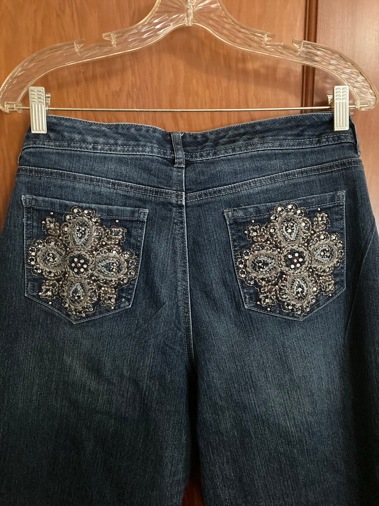 Nine West Embroidered and Beaded Jeans