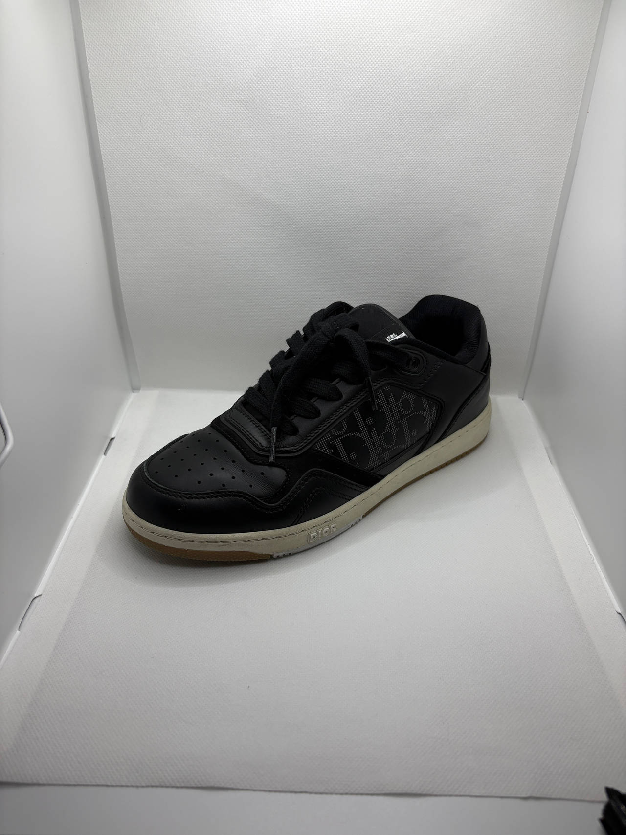 Dior B27 Low-Top Sneaker Black Smooth Calfskin with Beige and Black Dior Oblique Galaxy Leather