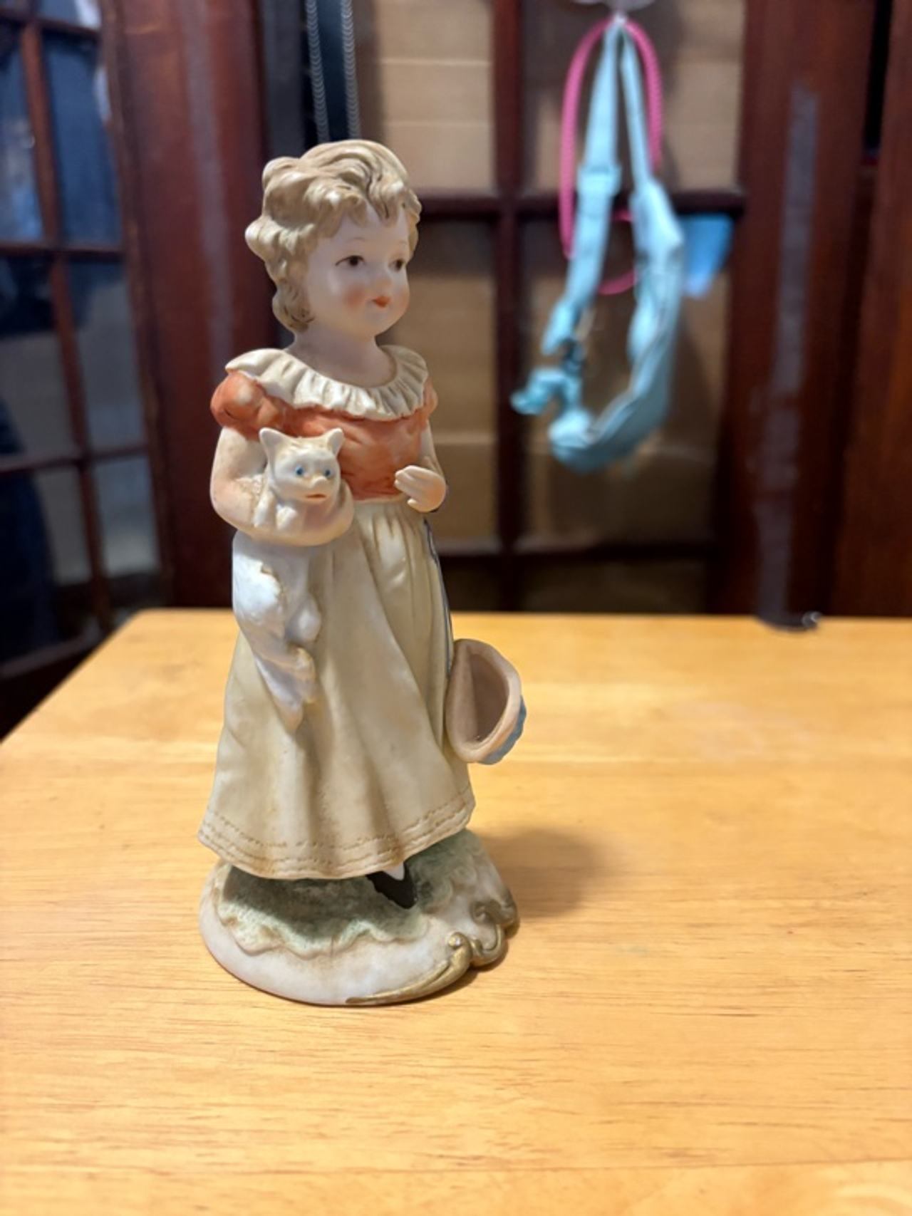 Lefton Little Friends Girl with Cat Figurine