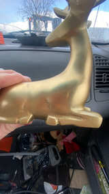 Gold Sitting Reindeer Figurine - Image 2
