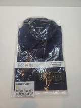 George Men's Long Sleeve Poplin Dress Shirt L 16-16.5 Nave blue New - Image 2