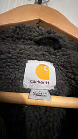 Large Carhartt J141 Sherpa Lined Hooded Detroit Jacket Black Coat  - Image 4