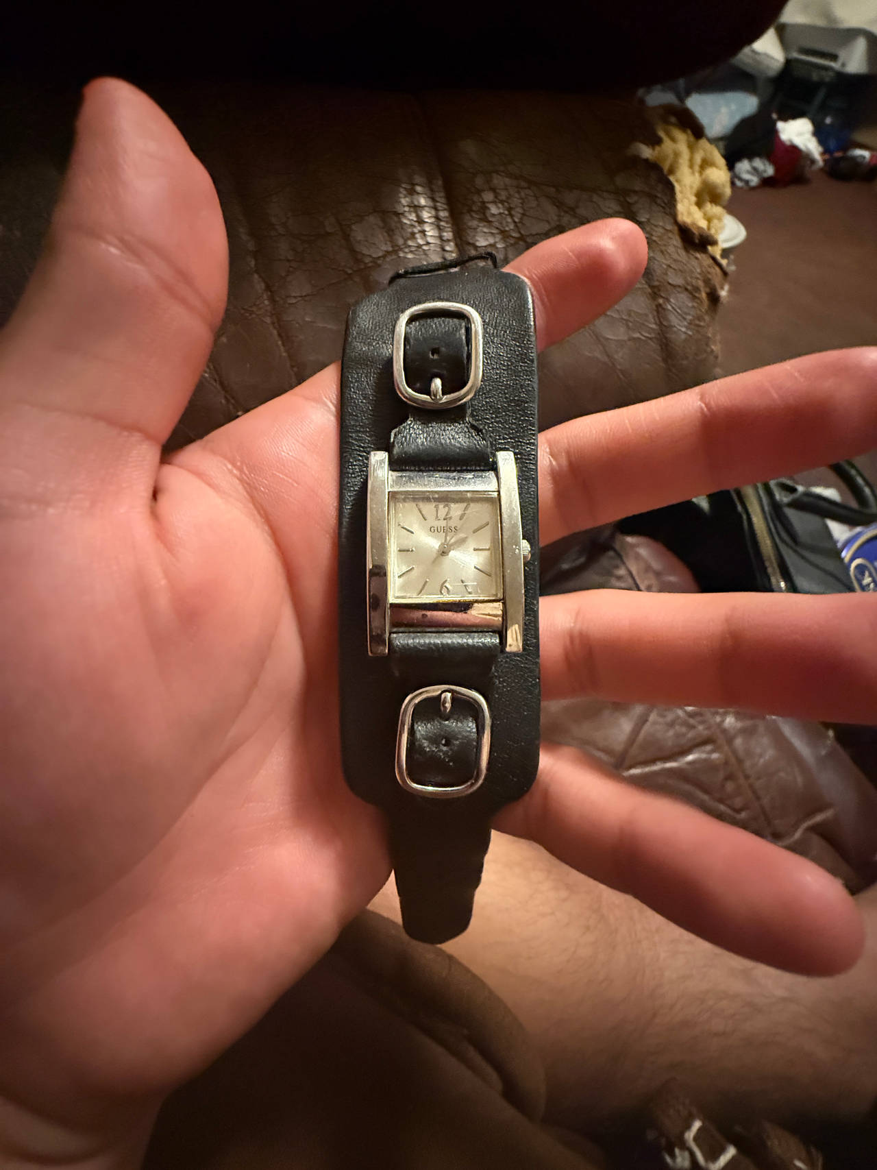 Guess Women's Leather Cuff Watch