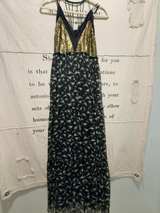 Anthropologie Ranna Gill Lakshmi Maxi Dress Black Floral Gold - Image 1