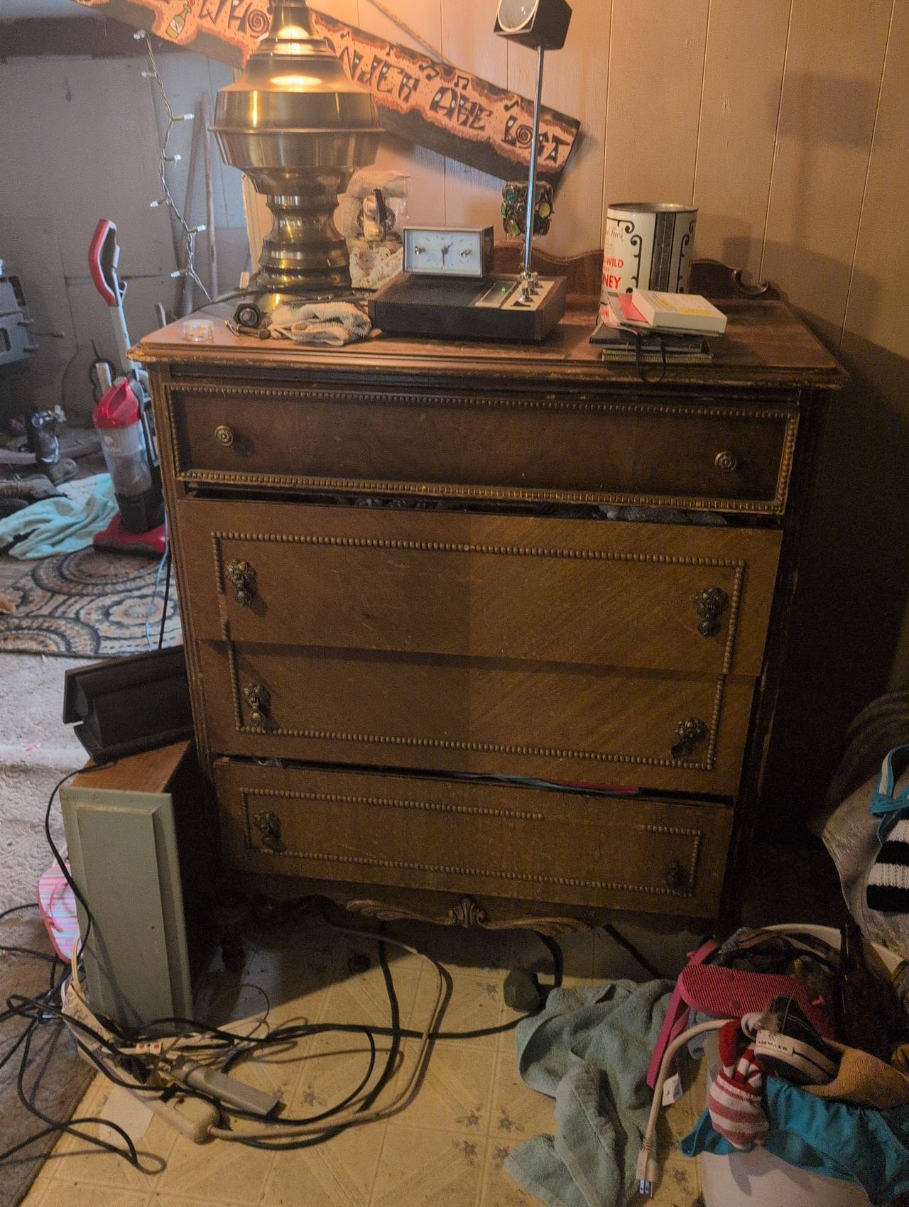 Vintage 4-Drawer Wood Dresser