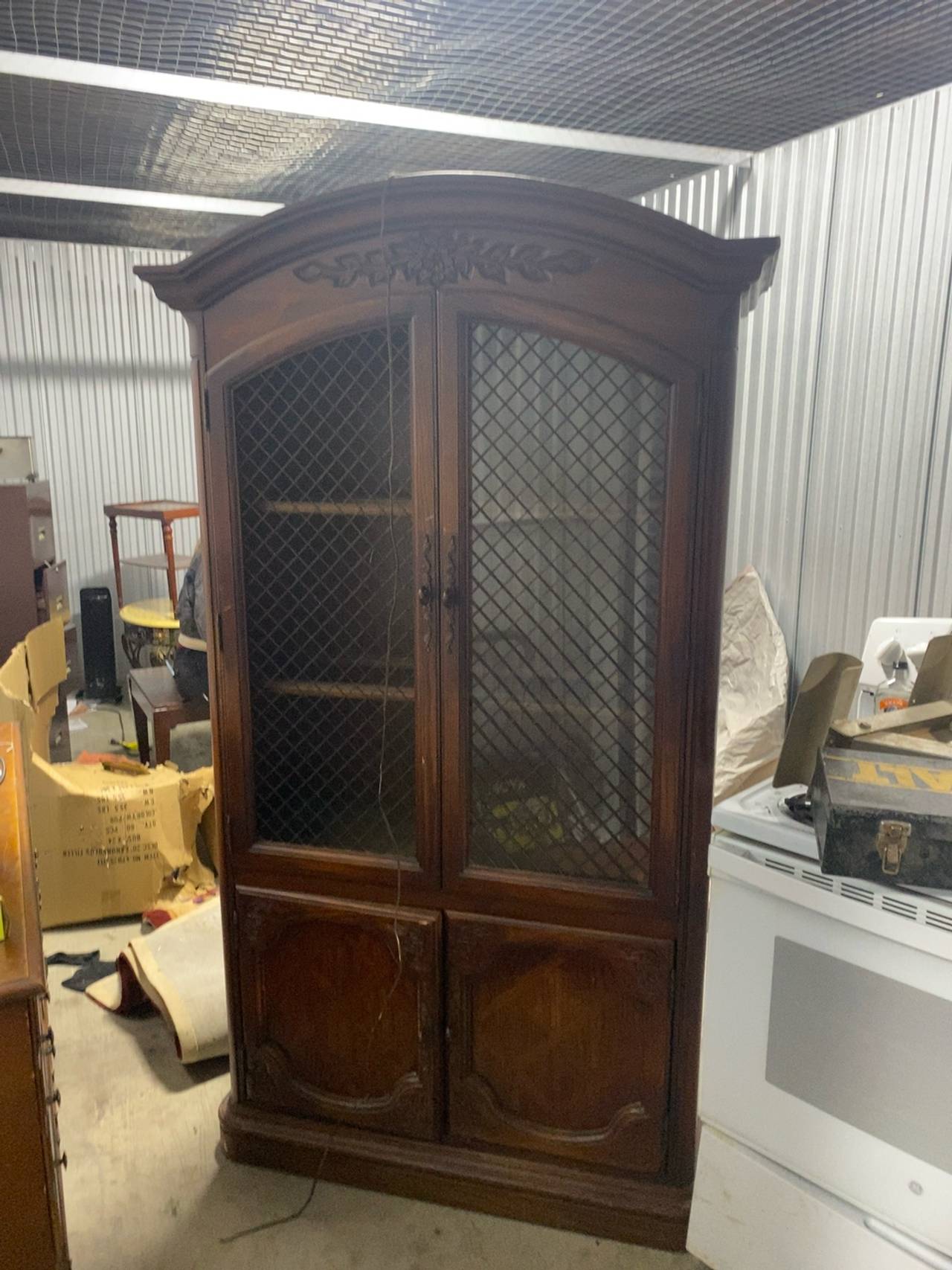 Thomasville French Country 2-Door Wire Front Cabinet