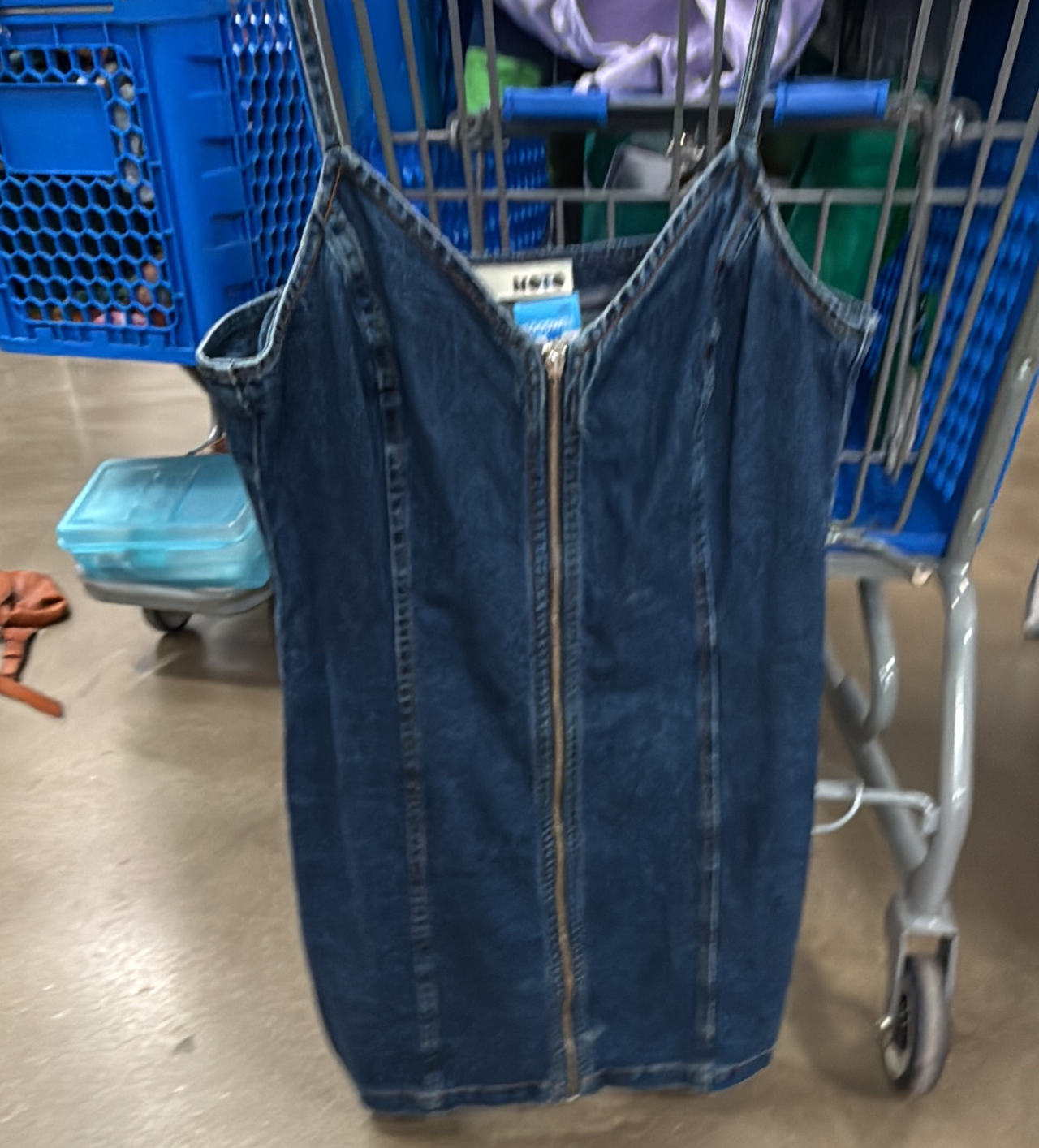 Topshop Moto Denim Zip Front Mini Dress