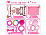 Puppy Toys Set - 20 Pack Pink Dog Chew Toys for Teething Small Breeds - Tough - Image 5