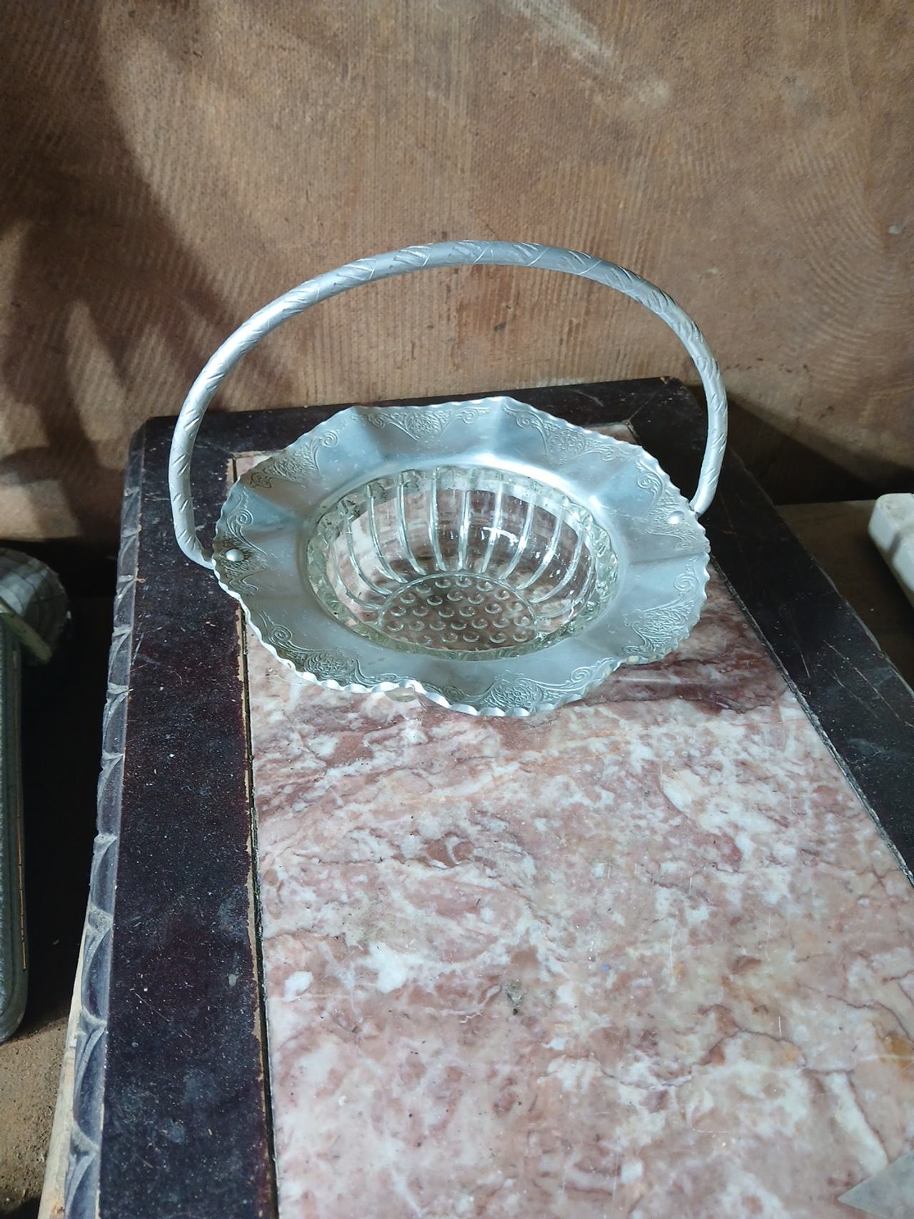 Farber & Shlevin Hand Wrought Aluminum Glass Bowl