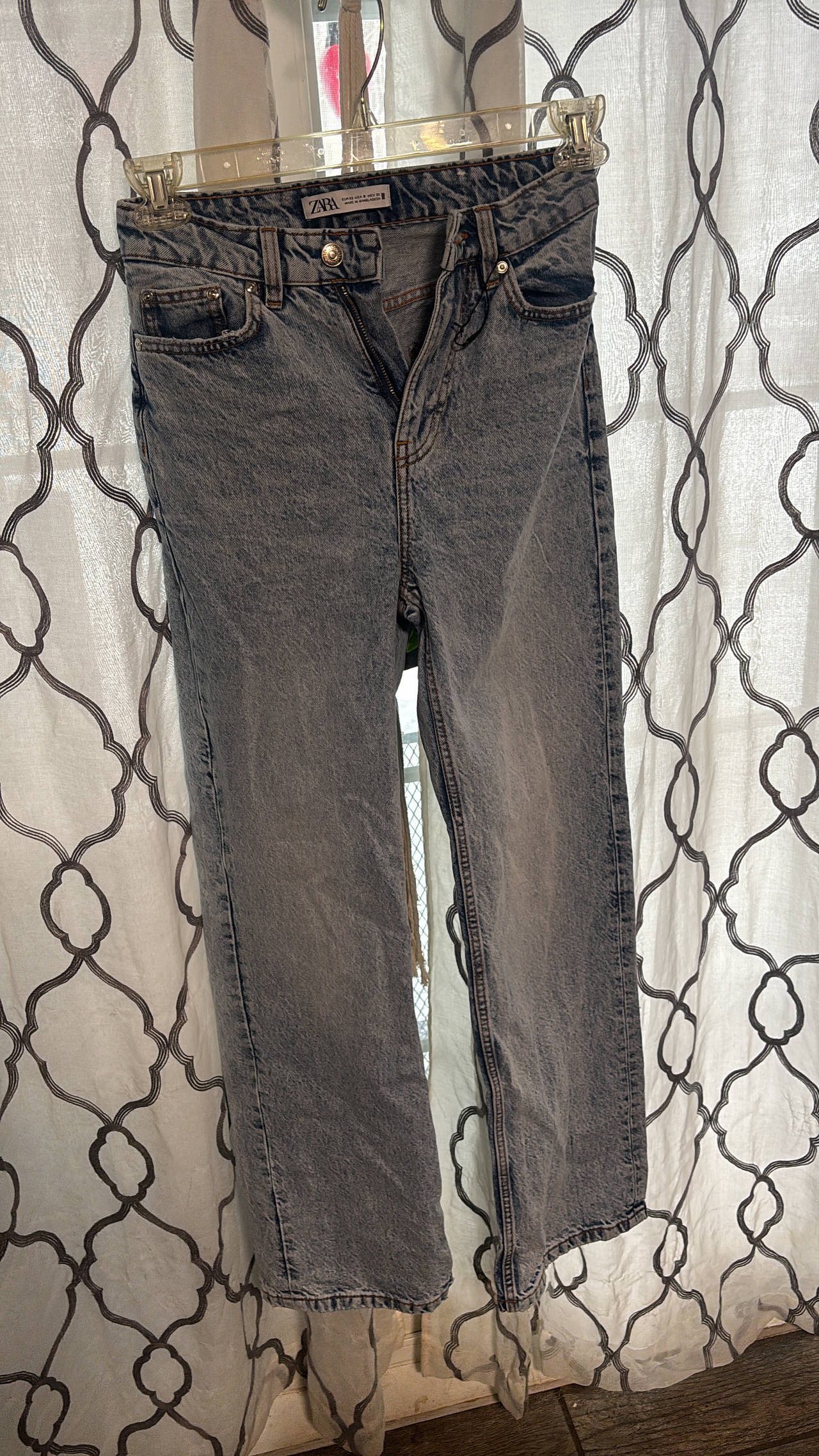 Zara High Waisted Straight Leg Jeans