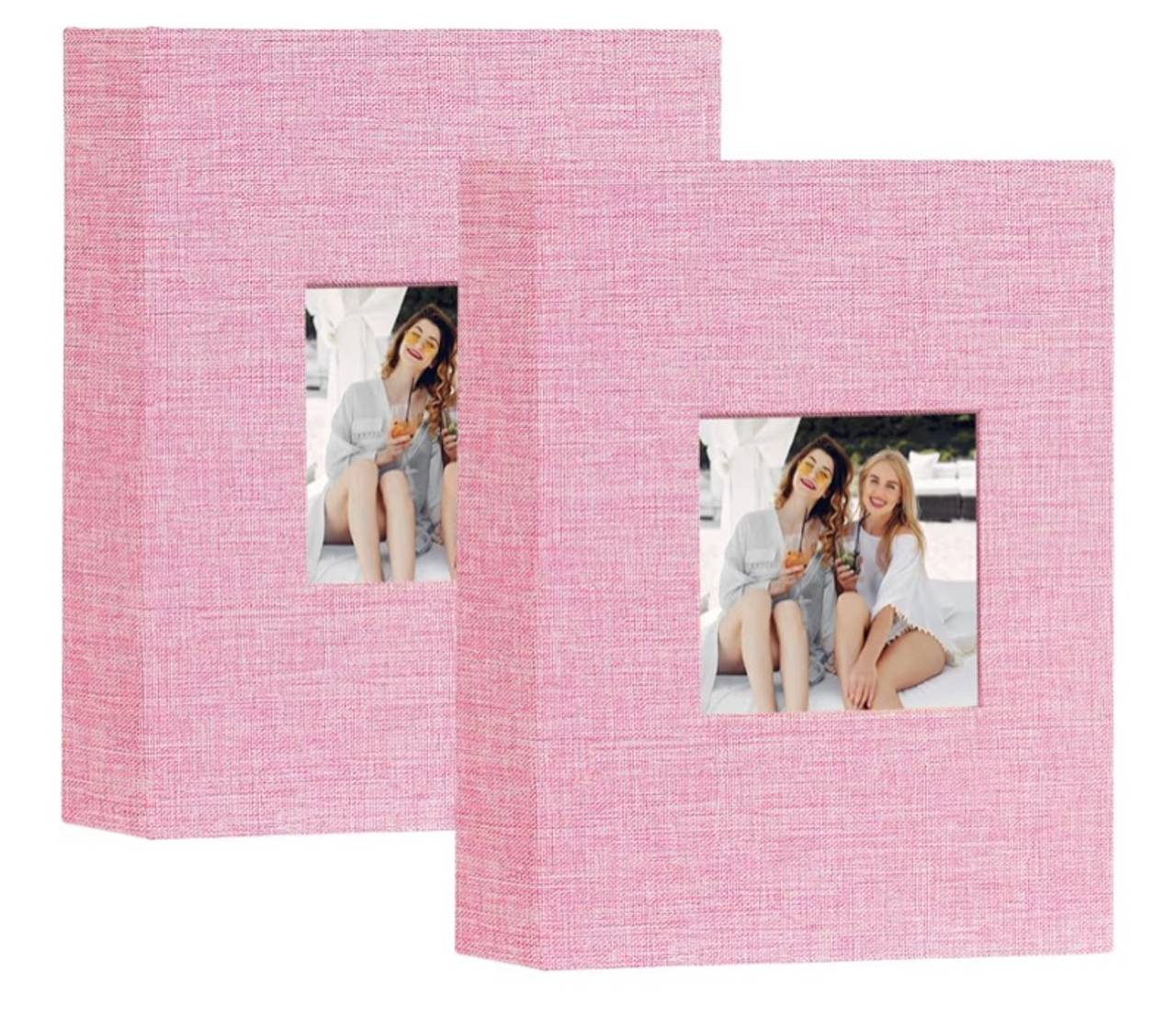 Artmag Mini Photo Album 4x6 260 Total Pockets 2 Pack, Linen Cover Front Window