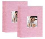Artmag Mini Photo Album 4x6 260 Total Pockets 2 Pack, Linen Cover Front Window - Image 1