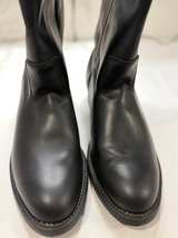 Men’s Black Leather Engineer Boots 10.5E Wide Vibram Oil Resistant Pull On - Image 1