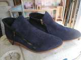 Navy Blue Faux Suede Ankle Booties size 9 - Image 2