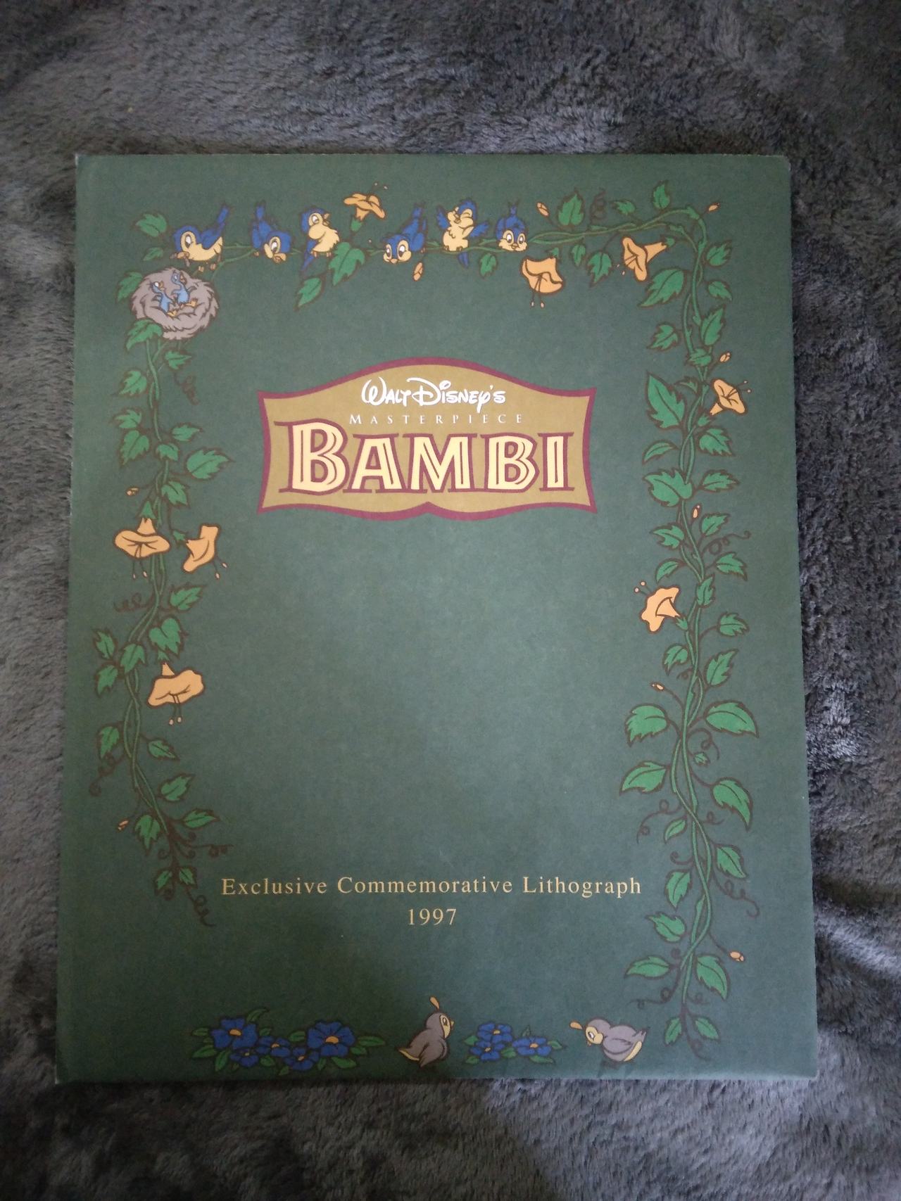 Disney Bambi Exclusive Commemorative Lithograph 1997