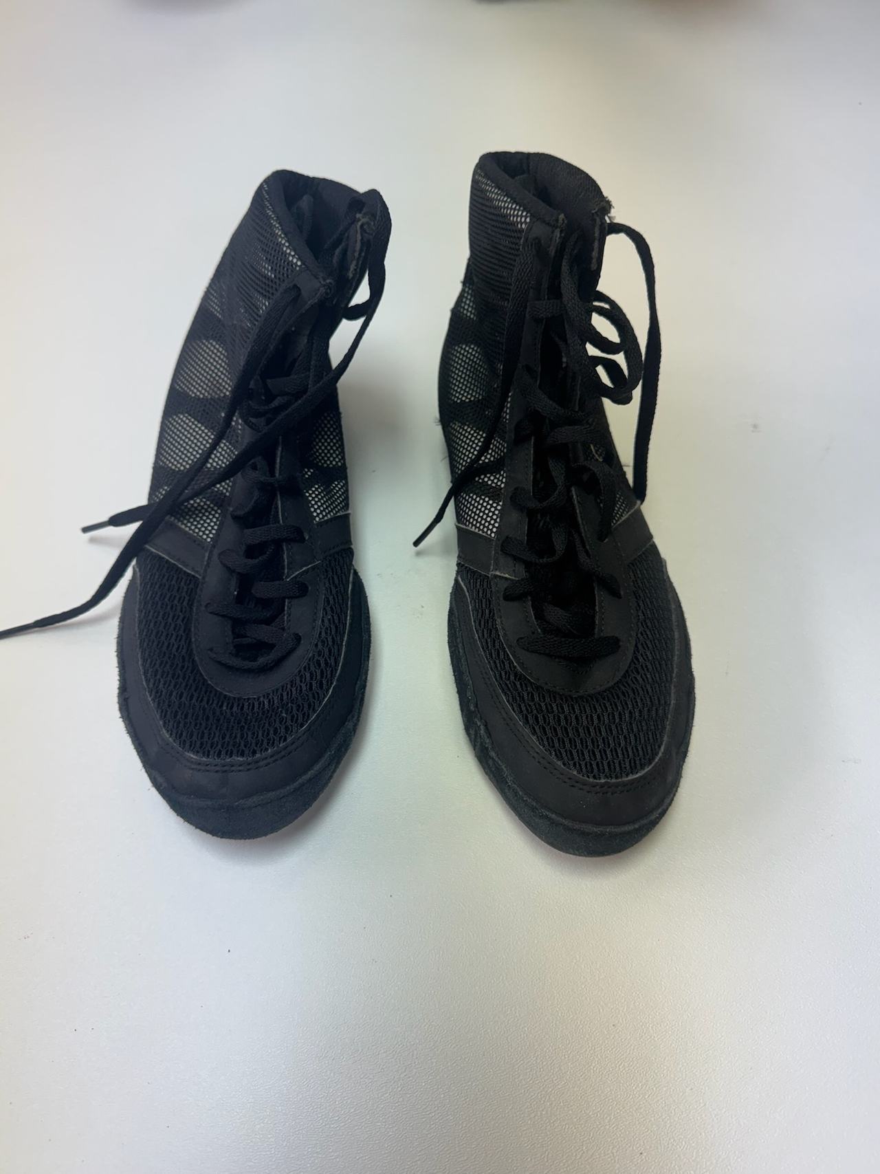 Black High-Top Wrestling Shoes
