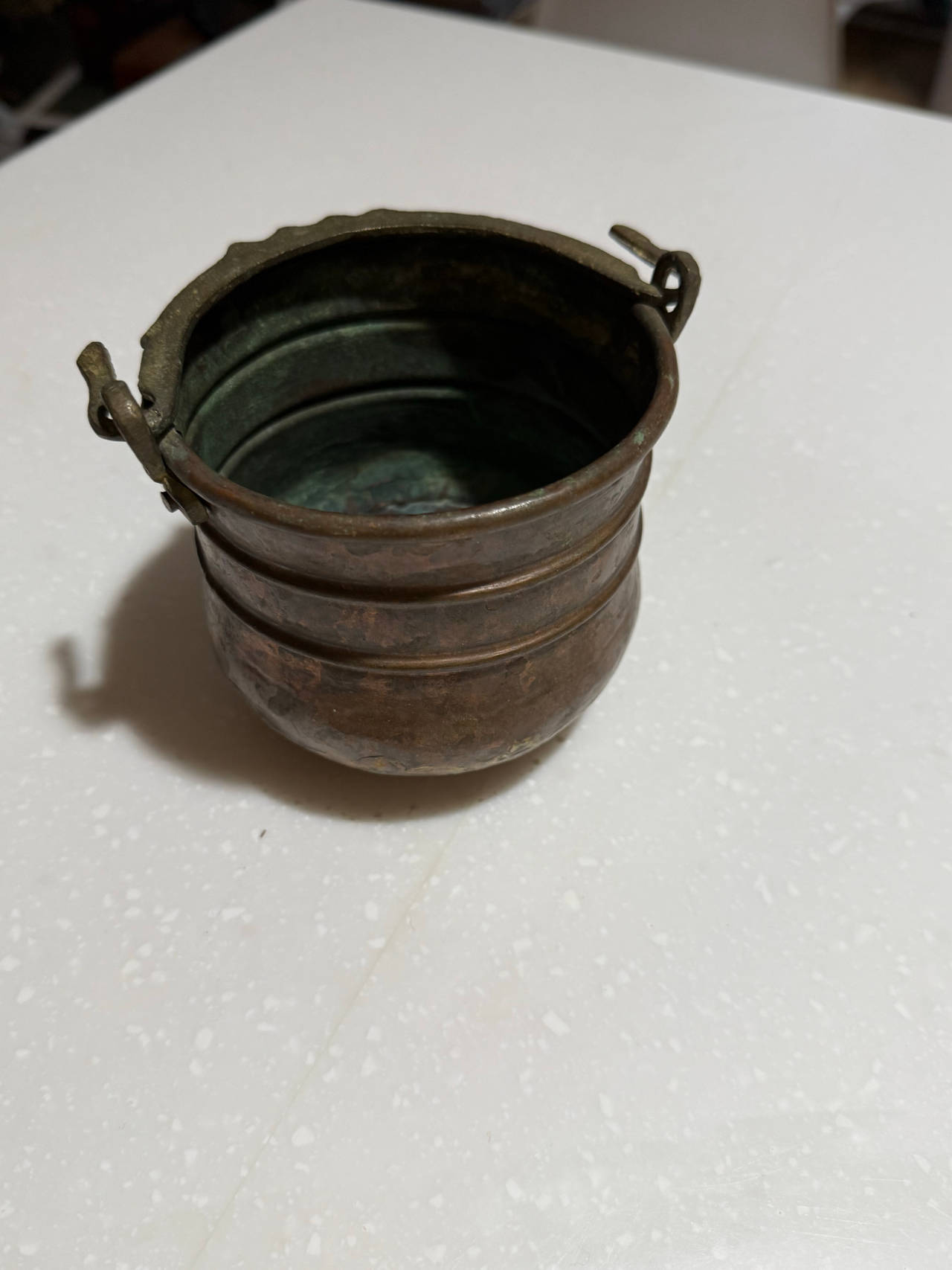 Antique Copper Miniature Cauldron Pot