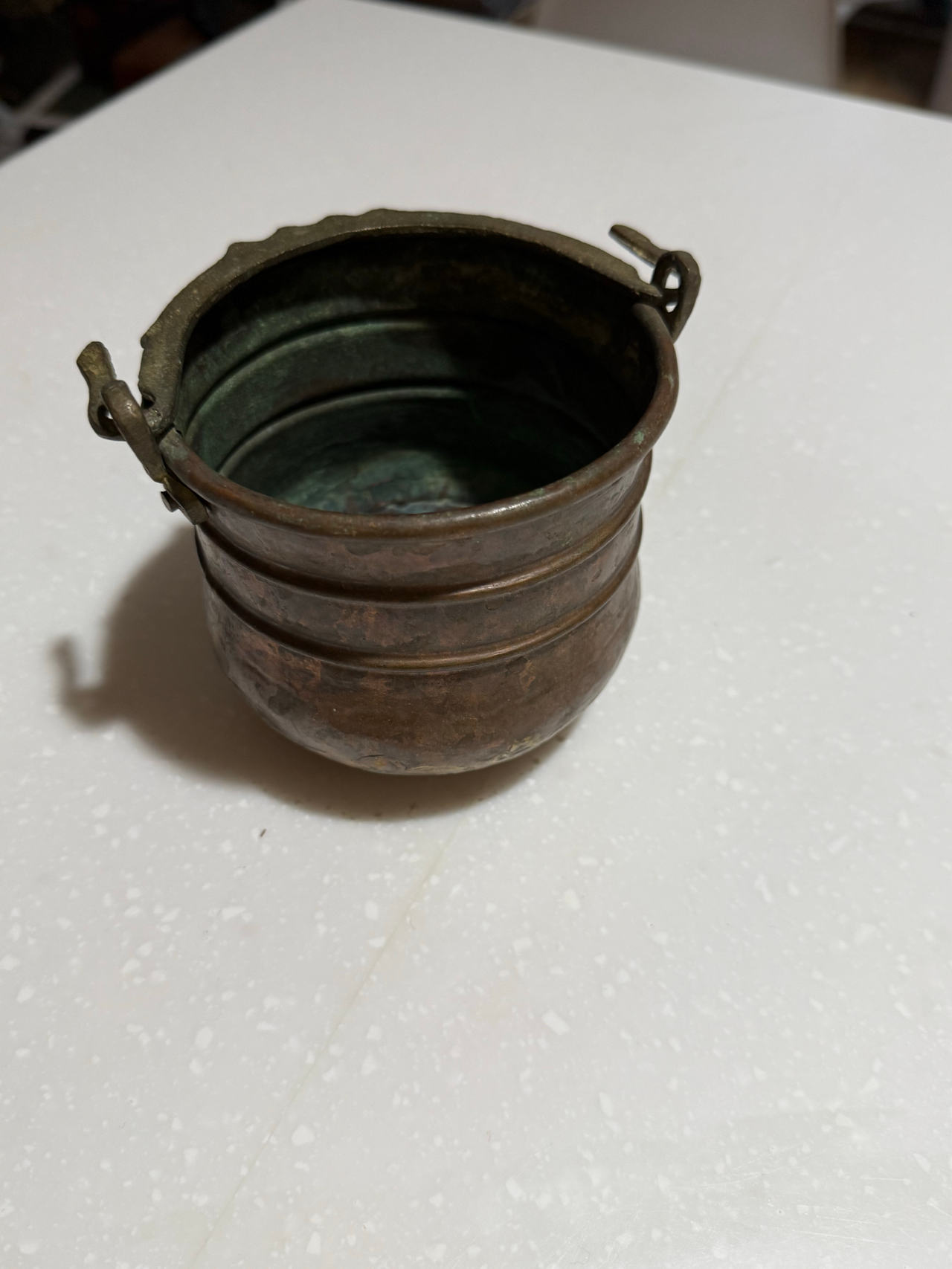 Antique Copper Miniature Cauldron Pot
