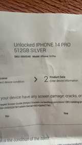 Apple iPhone 14 Pro Silver 512BG Unlocked  - Image 1