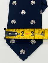 Vintage Menlo College Tie Navy Blue White Tree Logo 59” - Image 3