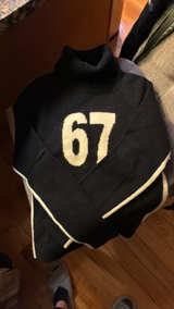 Polo Ralph Lauren The Iconic 1967 Chunky-Knit Letterman Sweater Black - Image 2