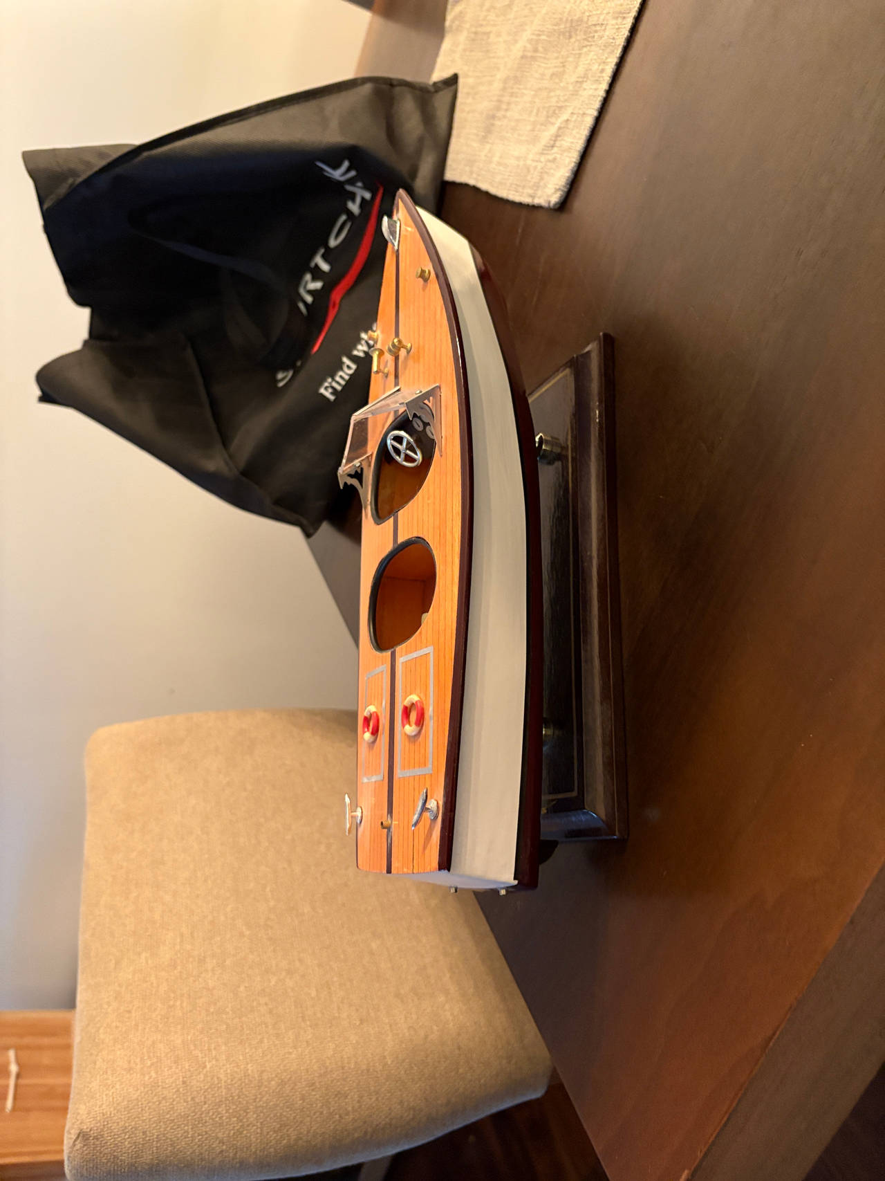 Wooden Speedboat Model