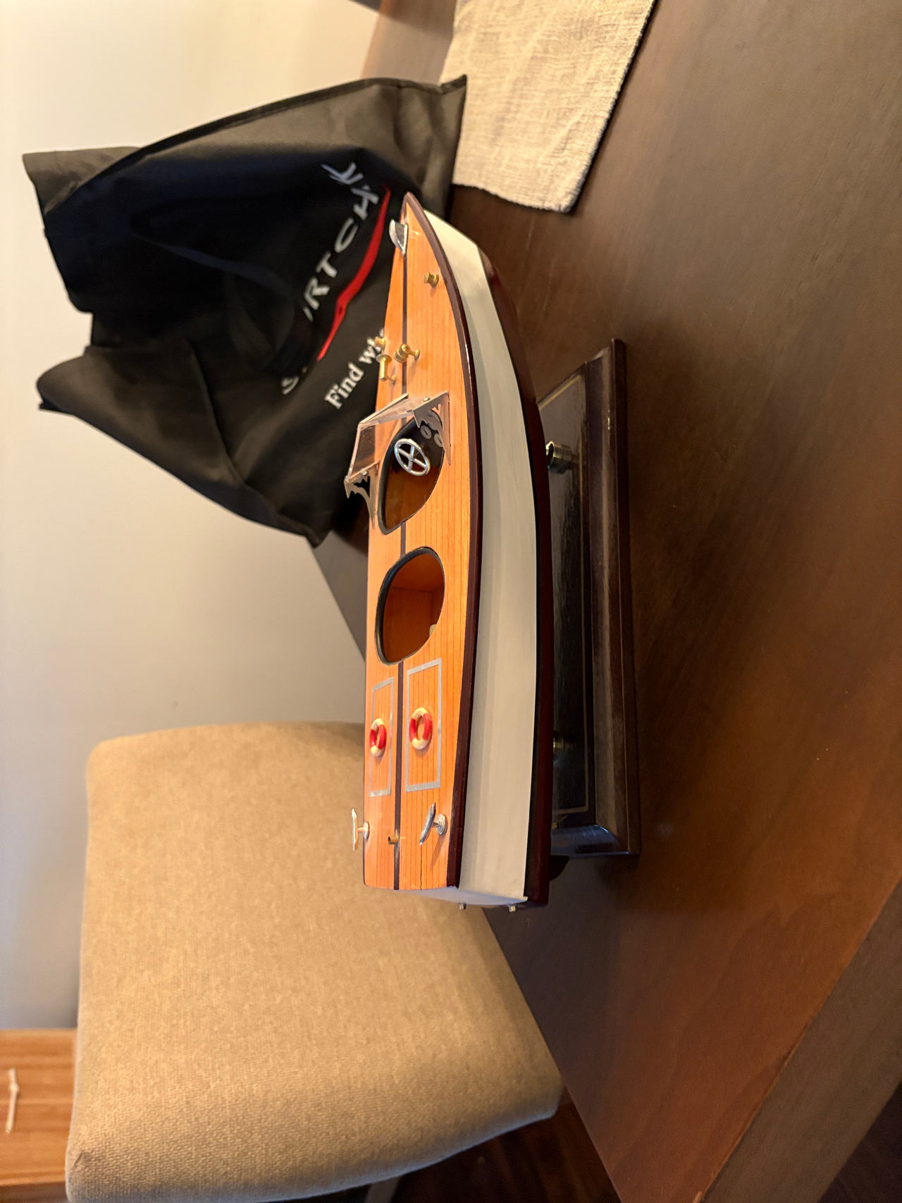 Wooden Speedboat Model