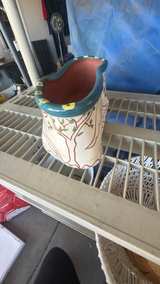 Hand-Painted Ceramic Planter with Whimsical Figures - Image 3