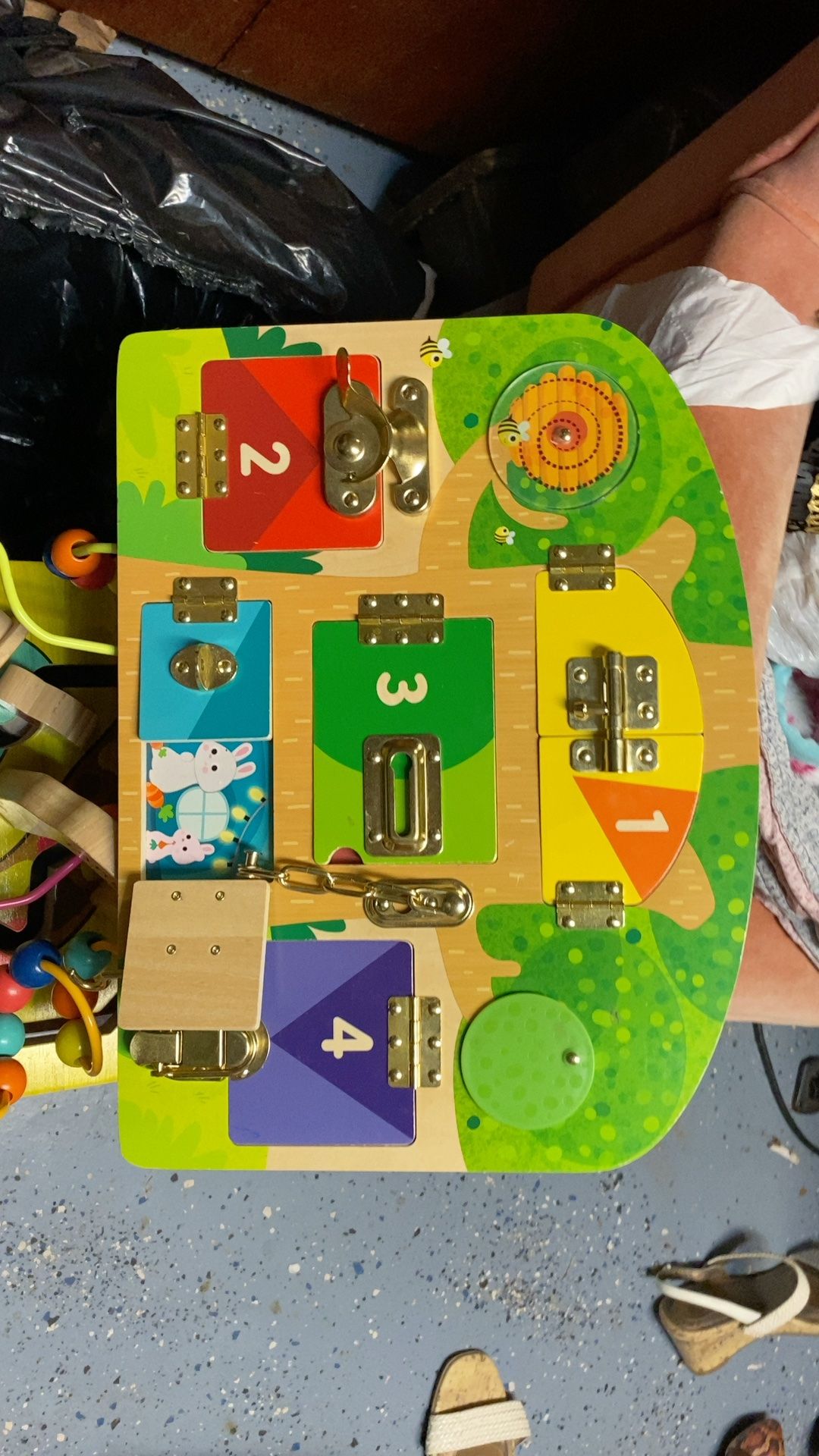 Melissa & Doug Wooden Latch Activity Board - Natural Wood