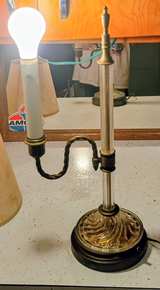 Vintage Brass and Glass Table Lamp - Image 1