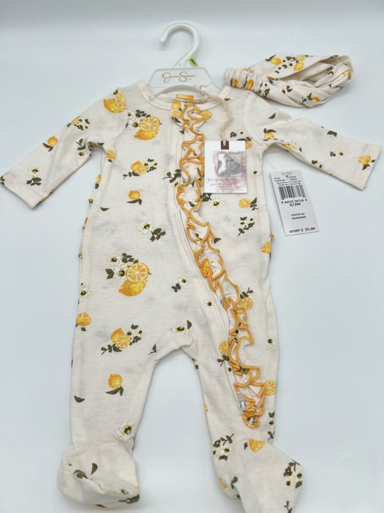 Jessica Simpson Baby Girl Yellow Footed Pajama 0-3 months