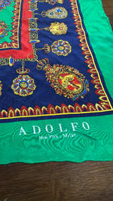 Adolfo Vintage Silk Crest Scarf - Image 2