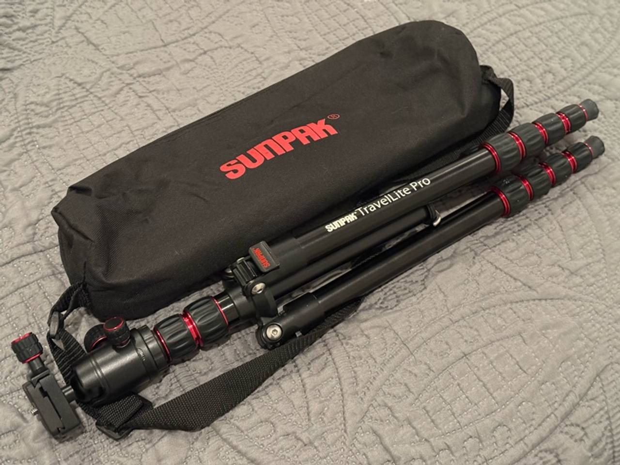 Sunpak TravelLite Pro 63" Tripod Black/Red