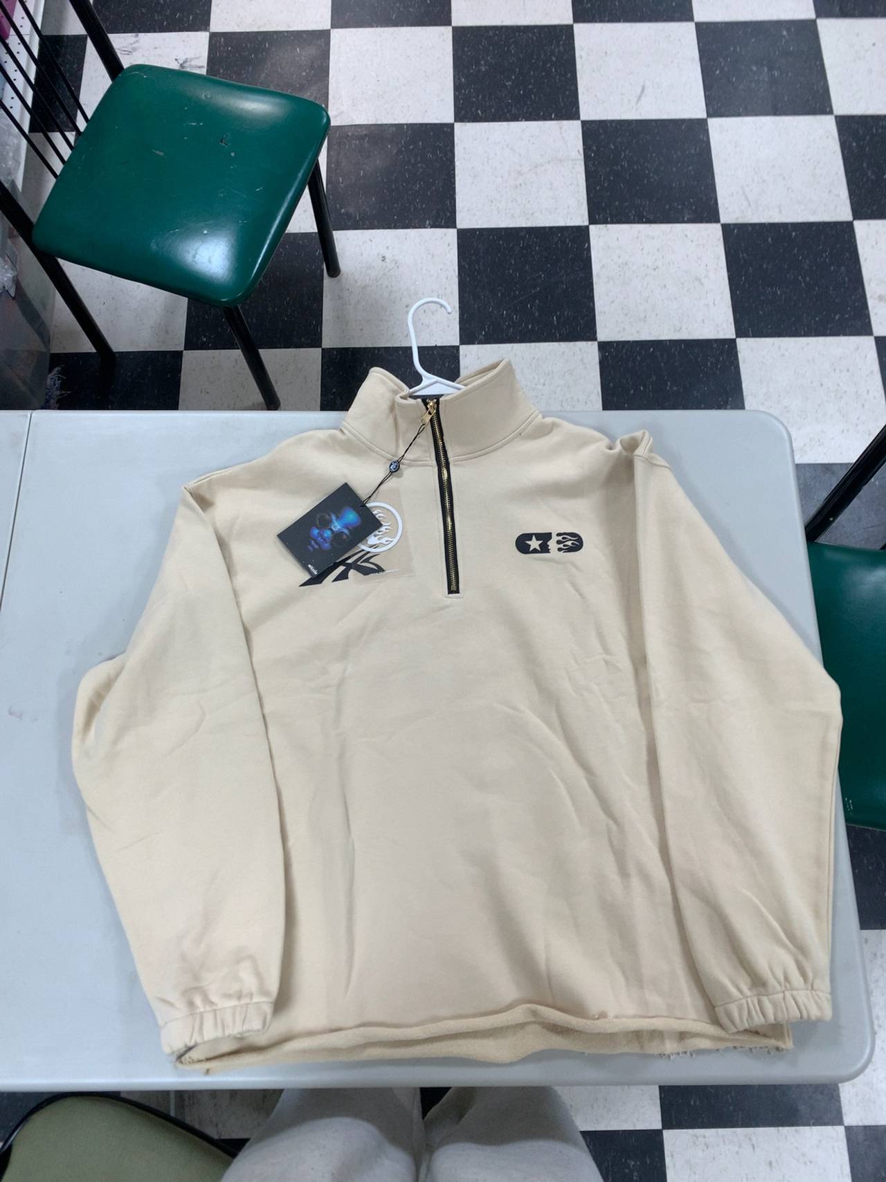 HELLSTAR Quarter Zip Logo Patch Sweater