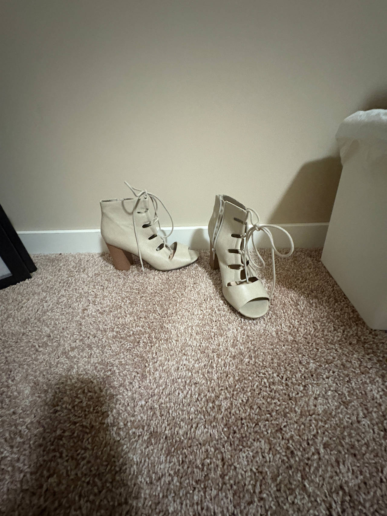 Lace-Up Peep Toe Booties
