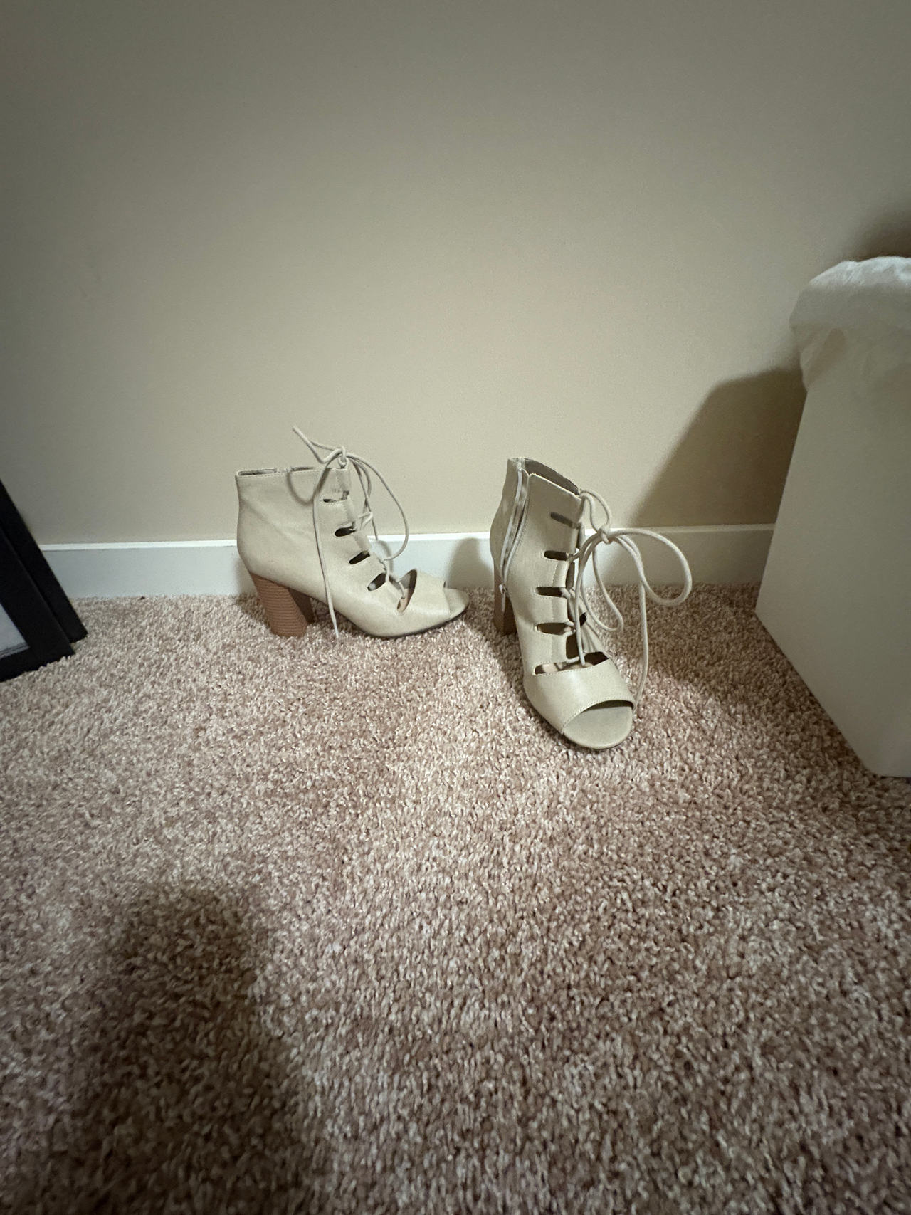 Lace-Up Peep Toe Booties