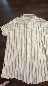 Hugo Boss Striped Short Sleeve knit Button Down Shirt Large - Image 5