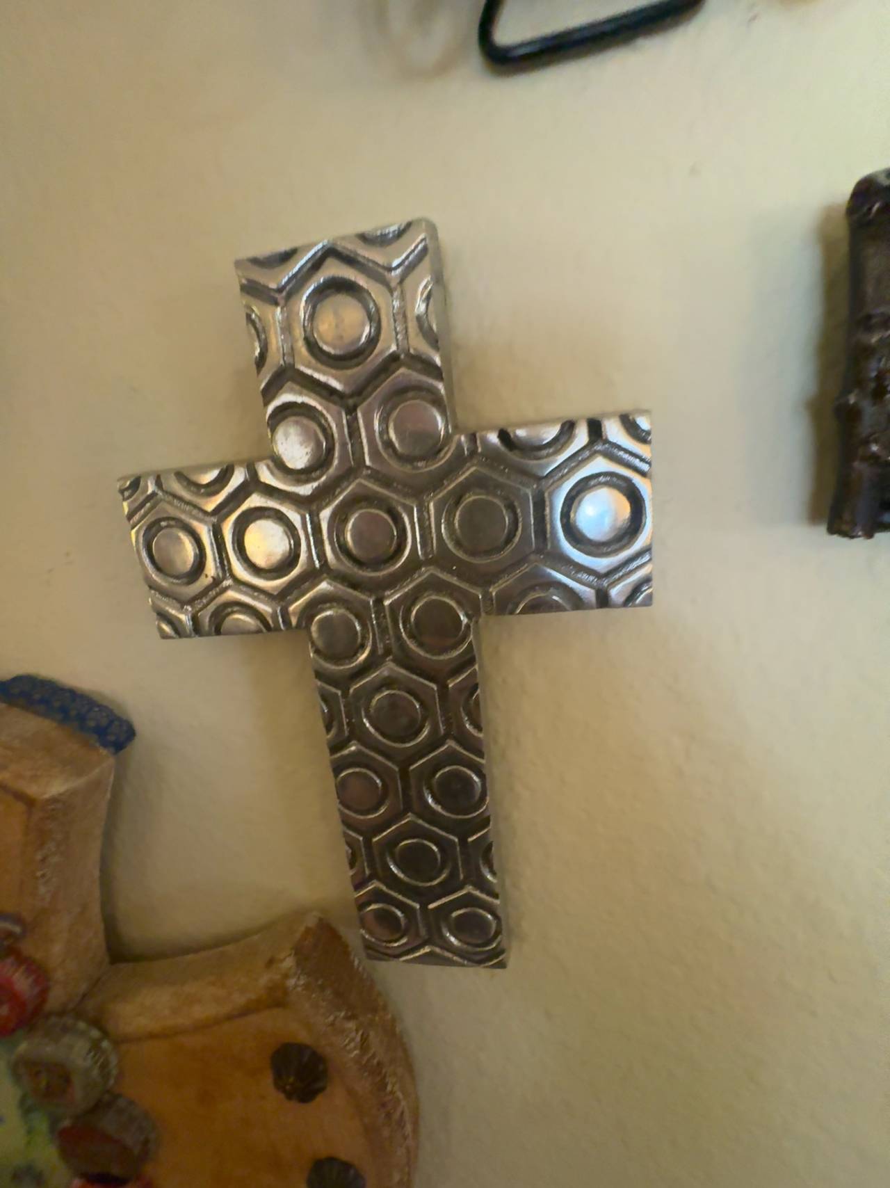 Camino Real Imports Mexican Pewter Cross Wall Hanging