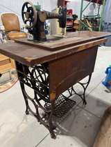 Vintage Elgin Treadle Sewing Machine with Oak Cabinet - Image 3
