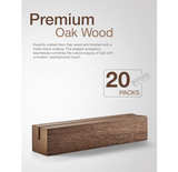 20PCS Oak Wood Place Card Holder Walnut Color - Wooden Acrylic Sign Holder Table - Image 3