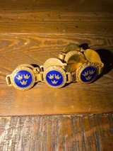 Vintage Swedish Three Crowns Enamel Link Bracelet - Image 3