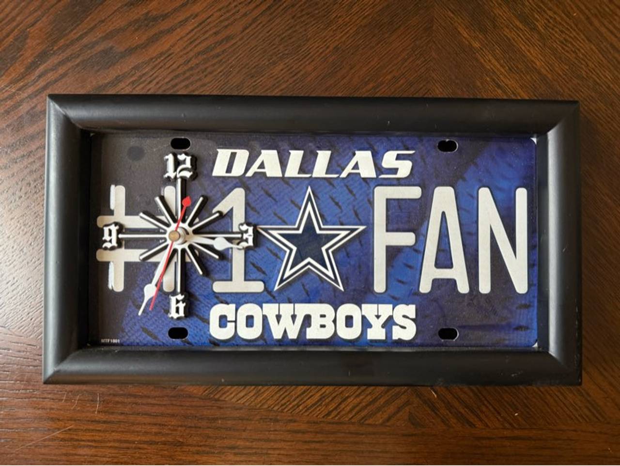 Dallas Cowboys #1 Fan License Plate Clock
