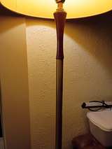 Mid Century Modern Brass and Wood Floor Lamp - Image 4